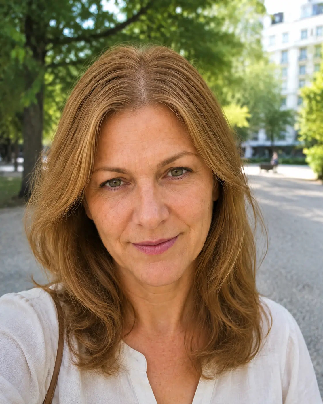 Foto de Laura en una plaza
