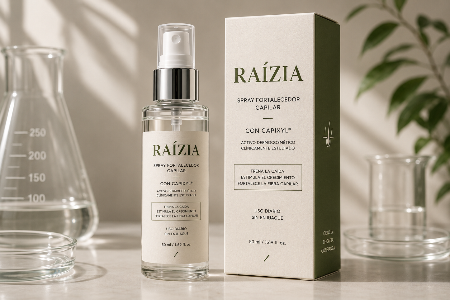 RAÍZIA — Spray Fortalecedor Capilar 50ml.